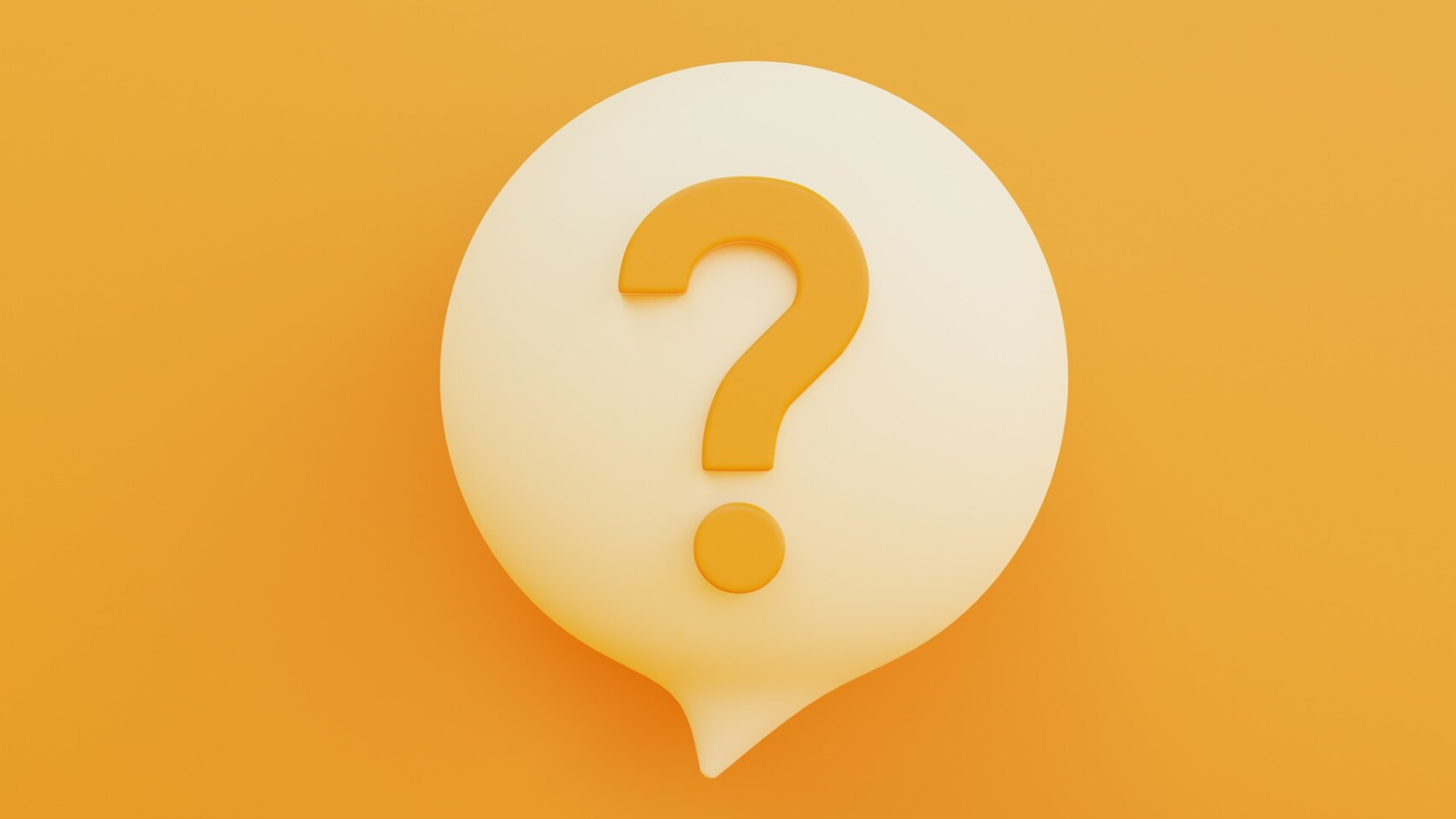 A question mark inside a speech bubble on an orange background to signify common setup and configuration questions.